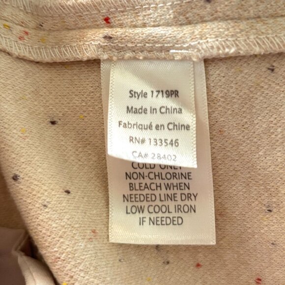 ecru Straight Leg Speckled Suit Pants Ankle Cream Size 8 - Picture 12 of 13